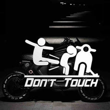 Noizzy Don't touch My Motorcycle Stickers Bike Moped Decals Funny Vinyl Reflective Warning Black White Tuning Styling Accessories