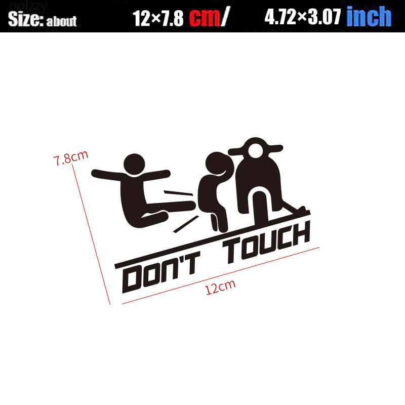 Noizzy Don't touch My Motorcycle Stickers Bike Moped Decals Funny Vinyl Reflective Warning Black White Tuning Styling Accessories